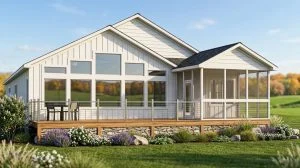 CHD-23106 Beach House Plan – Front Elevation