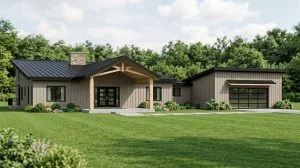 CHD-23291 Beach House Plan – Front Elevation