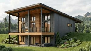 CHD-23300 Beach House Plan – Front Elevation