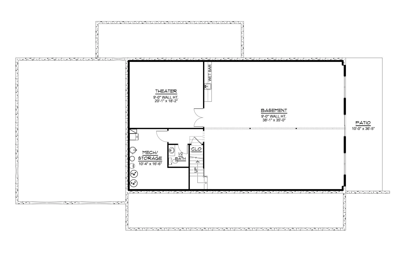 CHD-23350 Country House Plan – Basement Floor Plan