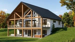 CHD-23360 Barndominium House Plan – Front Elevation