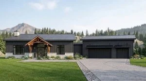 CHD- 23406 Beach House Plan – Front Elevation