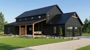 CHD-2342 Barndominium House Plan – Front Elevation