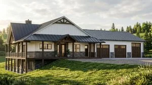 CHD-2406 Barndominium House Plan – Front Elevation
