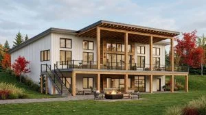 CHD-2411 Beach House Plan – Front Elevation