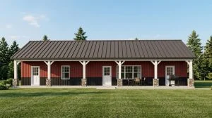 CHD-24113 Barndominium House Plan – Front Elevation