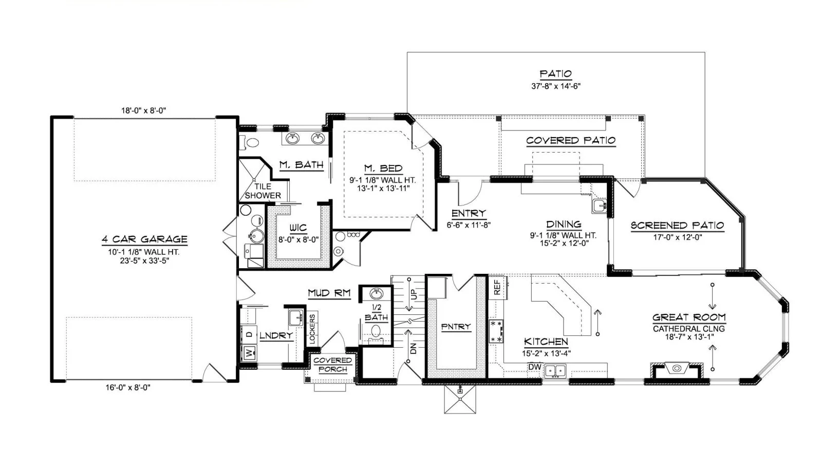CHD-24154 Beach House Plan – First Floor Plan
