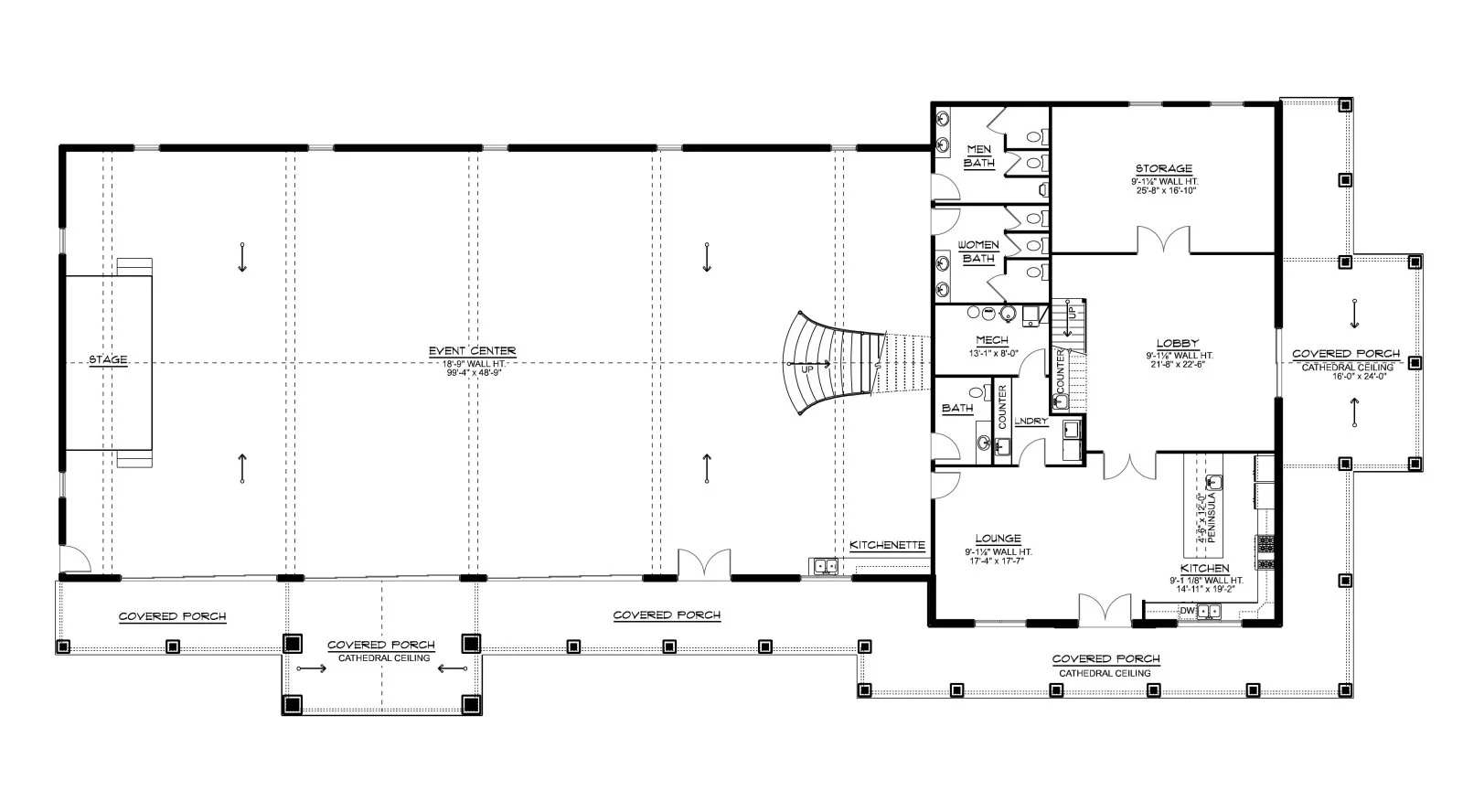 CHD-24169 Barndominium House Plan – First Floor Plan
