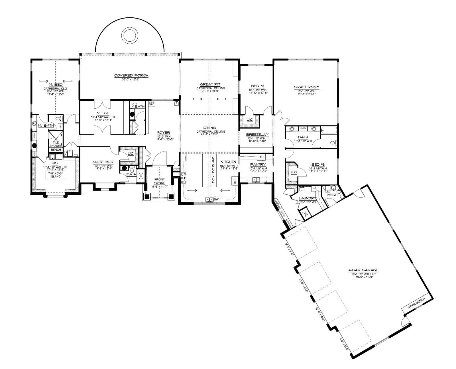 CHD-2420 Country House Plan – Main Floor Plan