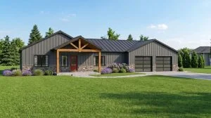 CHD-24212 Barndominium House Plan – Front Elevation