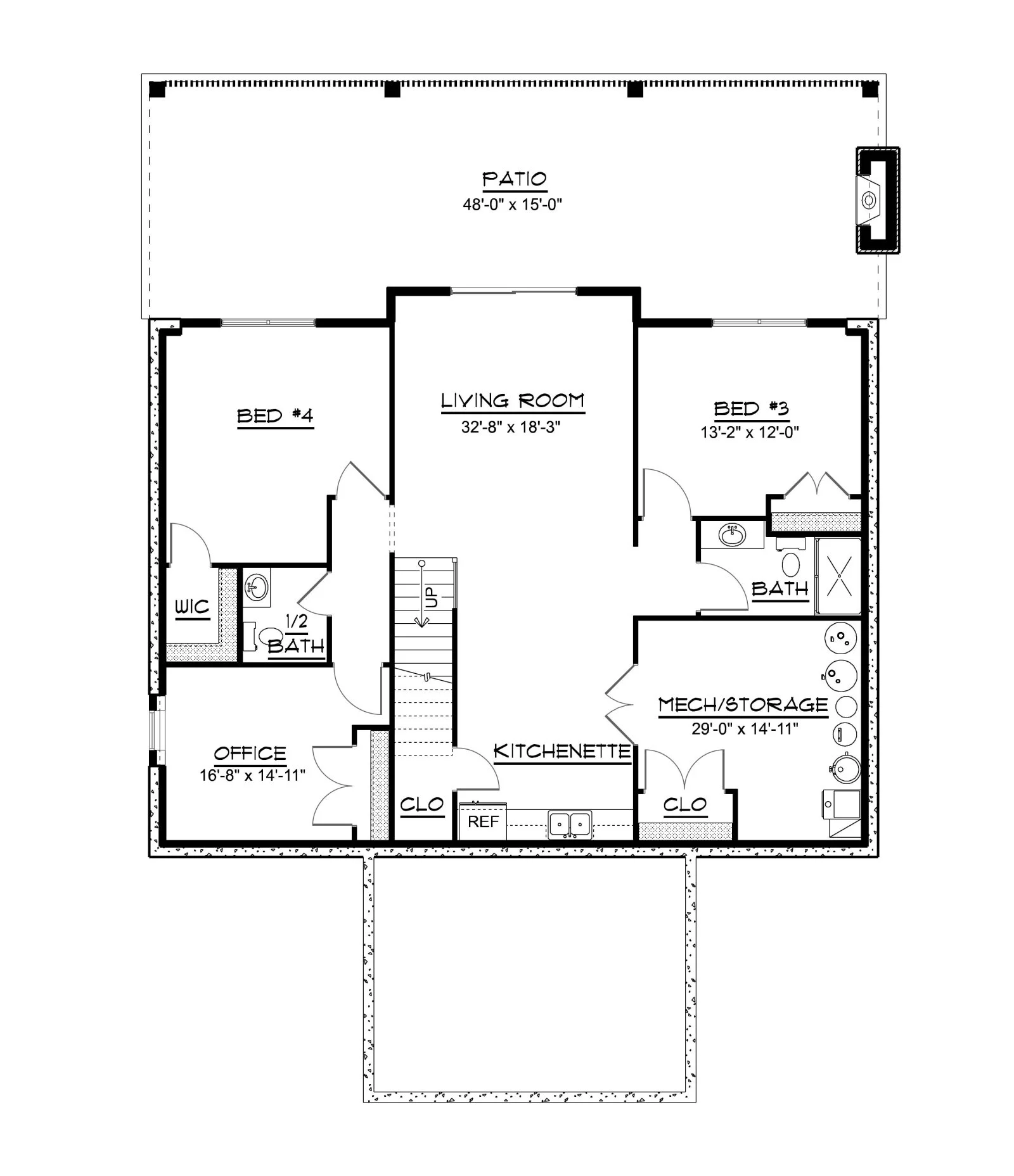 CHD-24219 Craftsmen House Plan – Basement Floor Plan