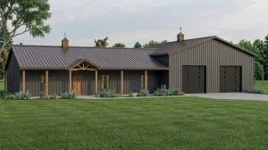 CHD-2425 Barndominium House Plan – Front Elevation