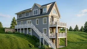 CHD-24268 Beach House Plan – Front Elevation