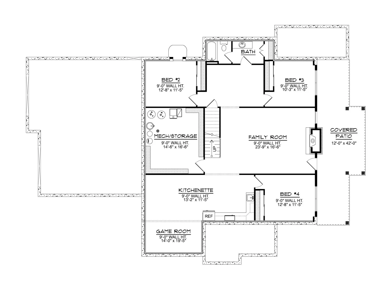 CHD-24411 Country House Plan – Basement Floor Plan