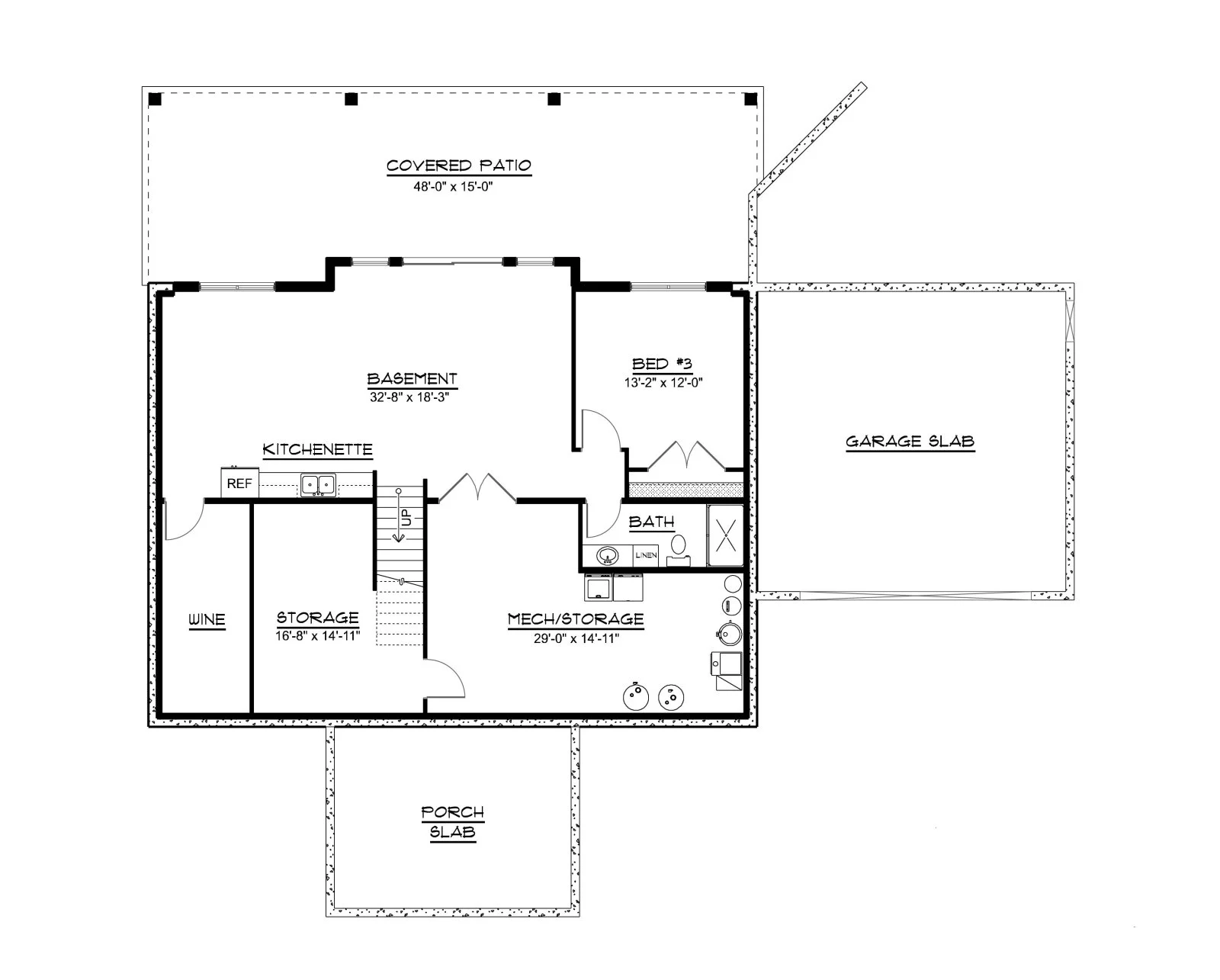 CHD-24445 Beach House Plan – Basement Floor Plan