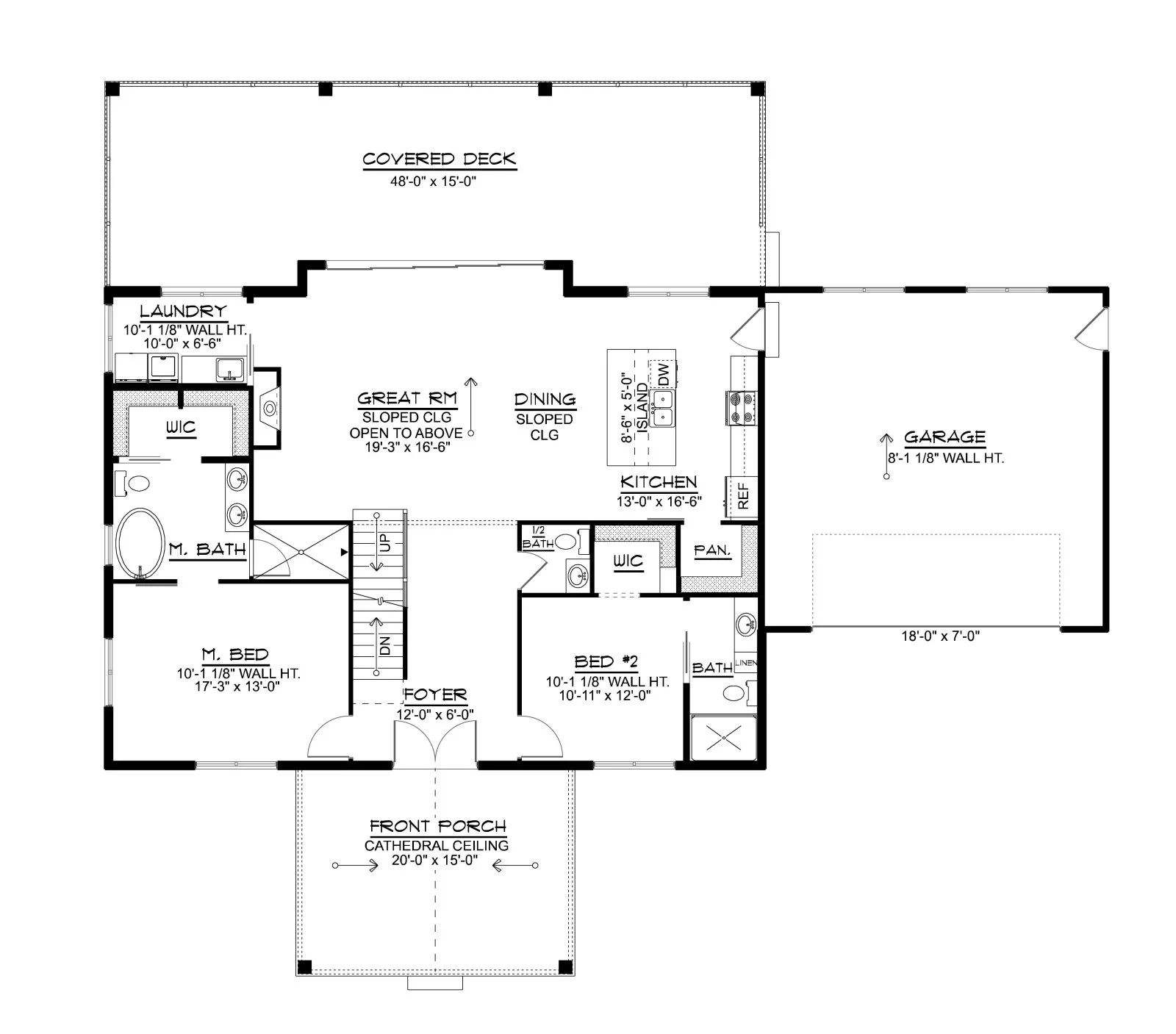 CHD-24445 Beach House Plan – First Floor Plan