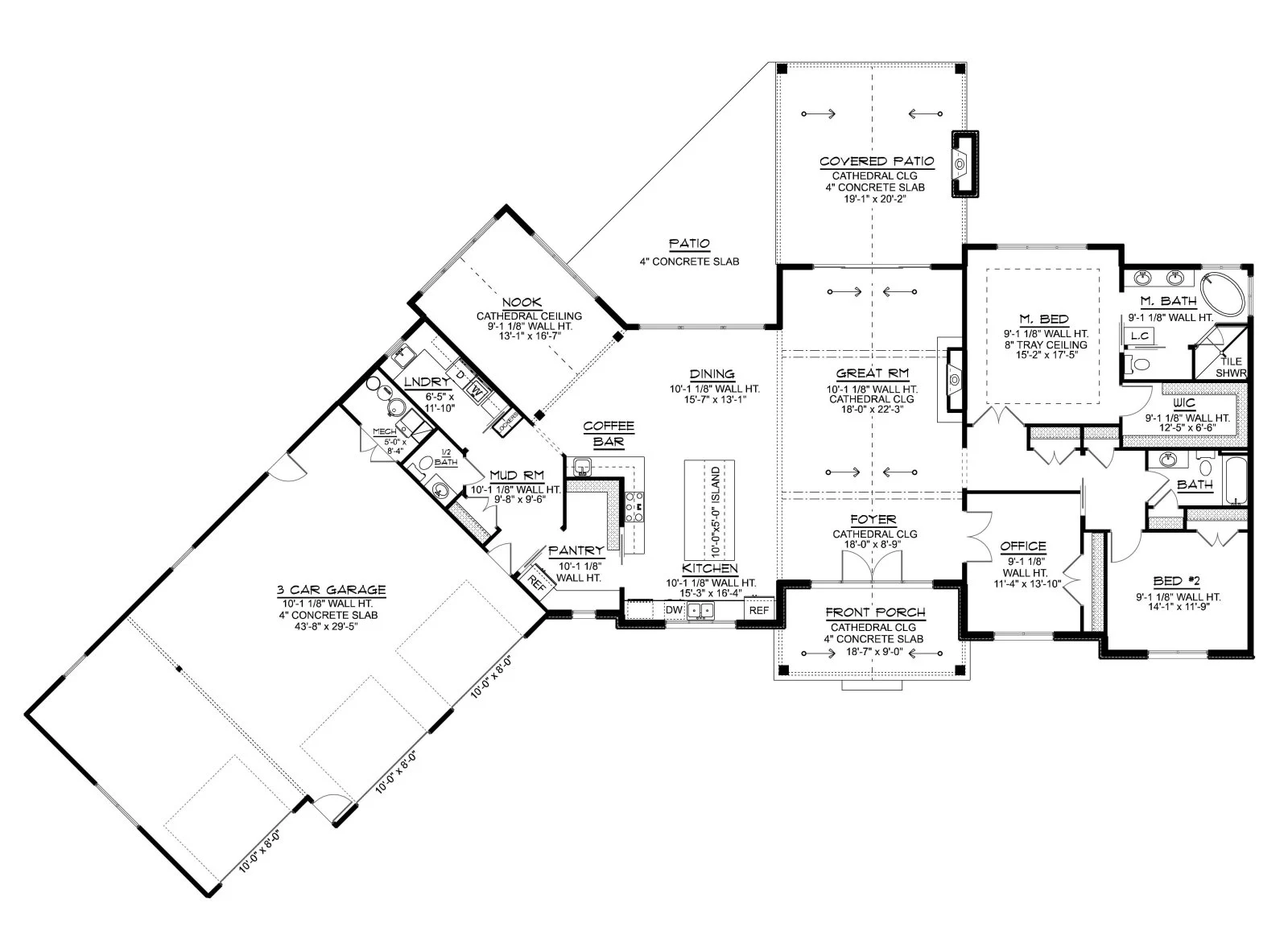 CHD-24519 Craftsmen House Plan – Main Floor Plan
