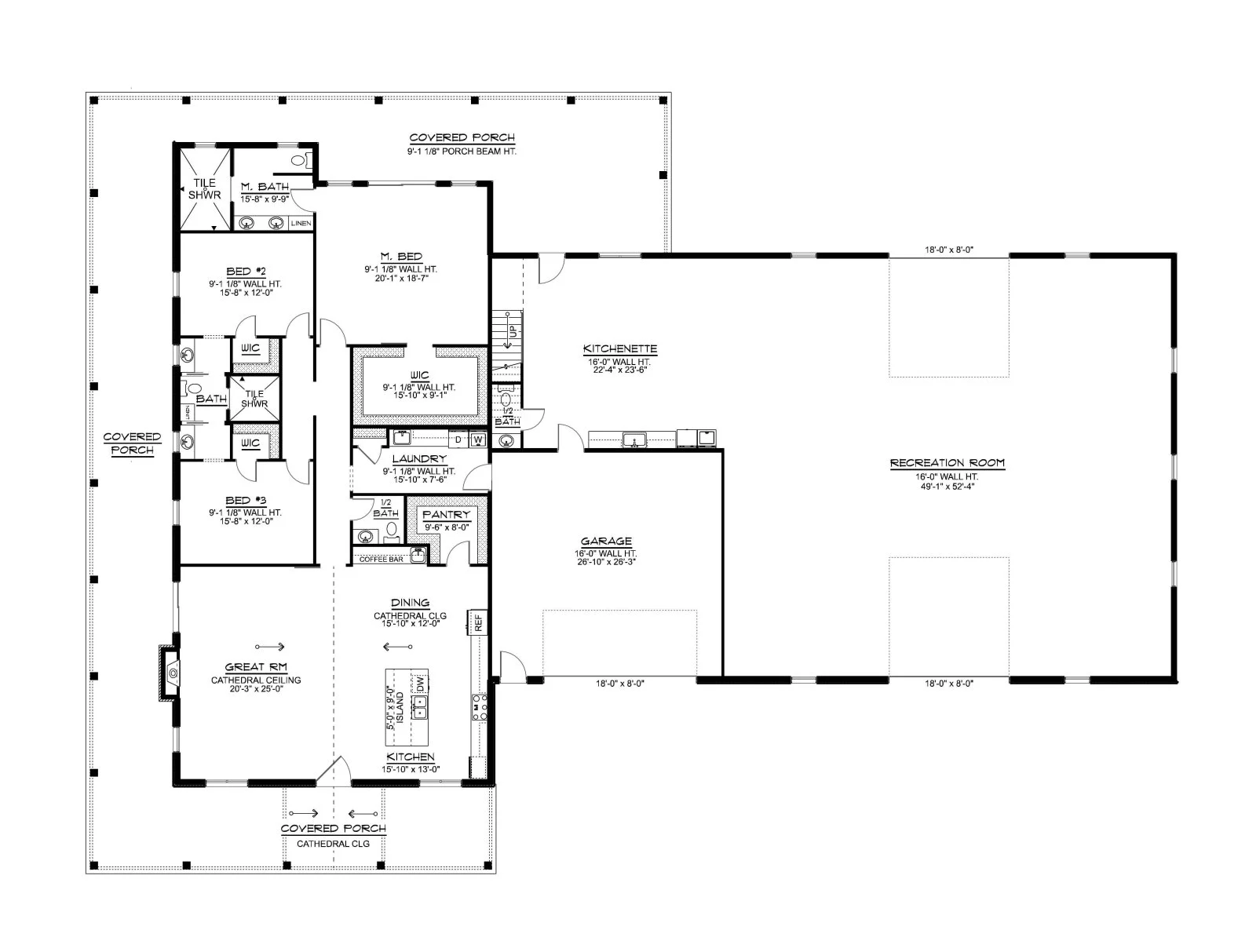 CHD-2472 Barndominium House Plan – First Floor Plan