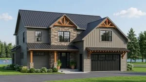 CHD-2492 Beach House Plan – Front Elevation
