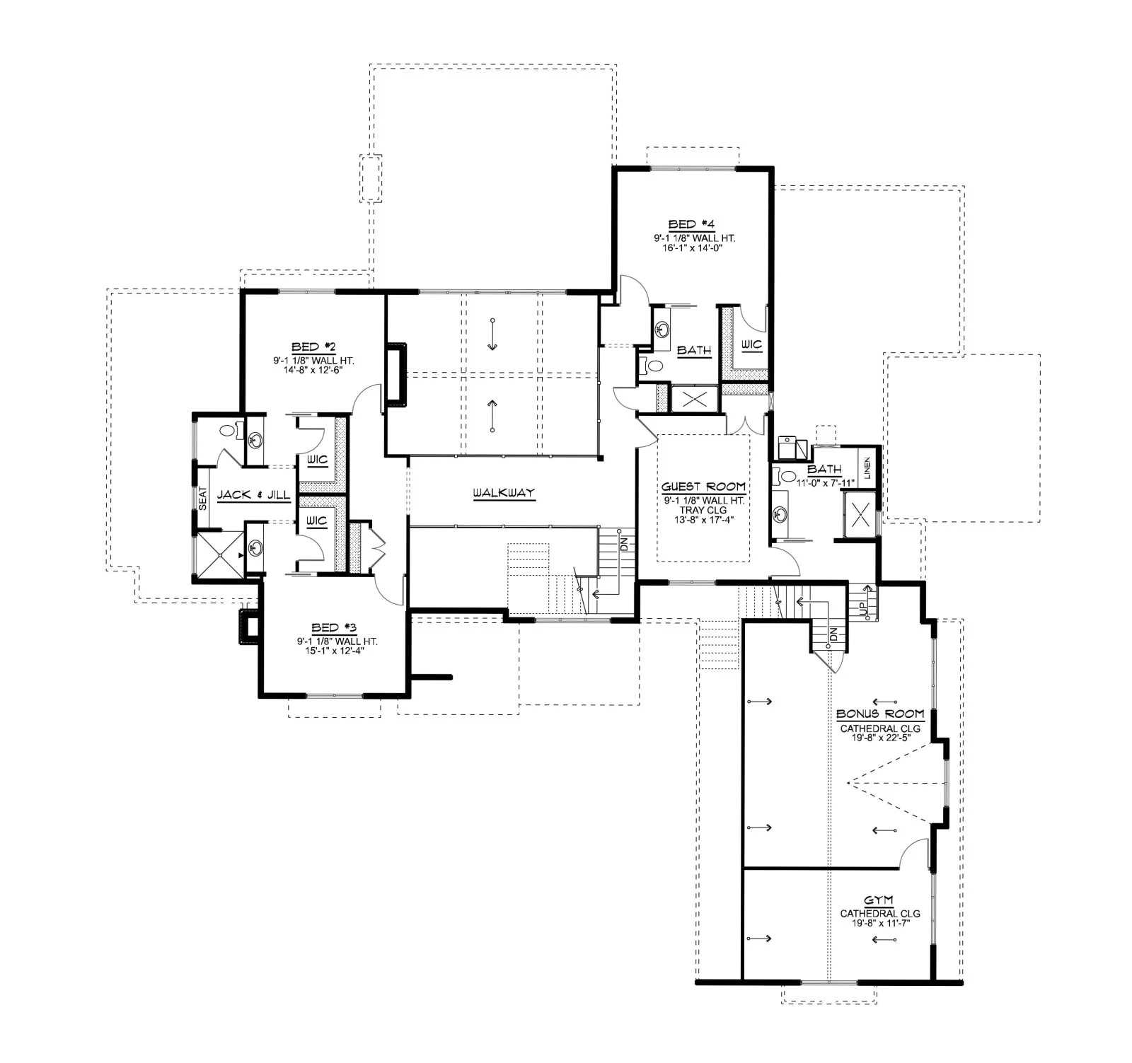 CHD-2502 Beach House Plan – Second Floor Plan