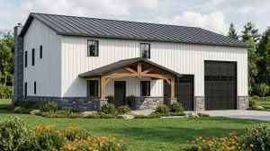 CHD-25102 Barndominium House Plan – Front Elevation