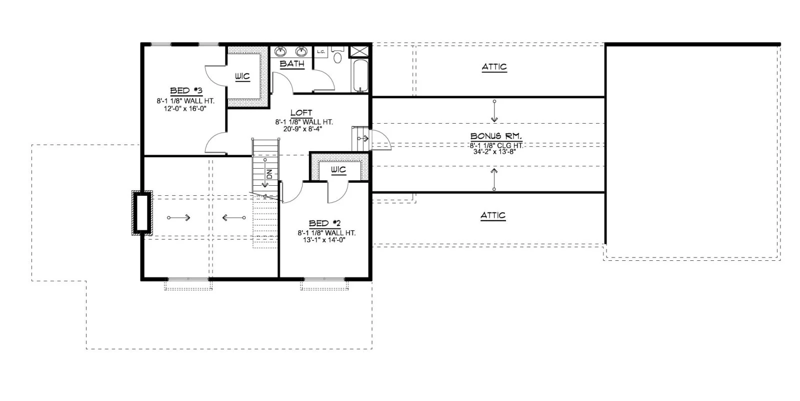 CHD-25108 Barndominium House Plan – Second Floor Plan