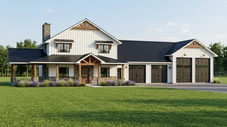 CHD-25108 Barndominium House Plan – Front Elevation