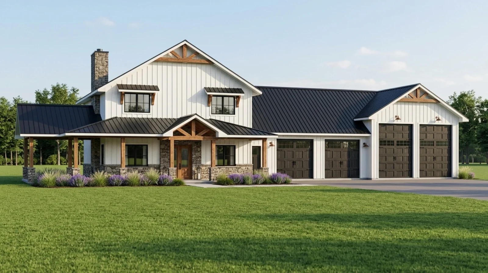 CHD-25108 Barndominium House Plan – Front Elevation