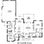 CHD-25113 Cottage House Plan – Main Floor Plan