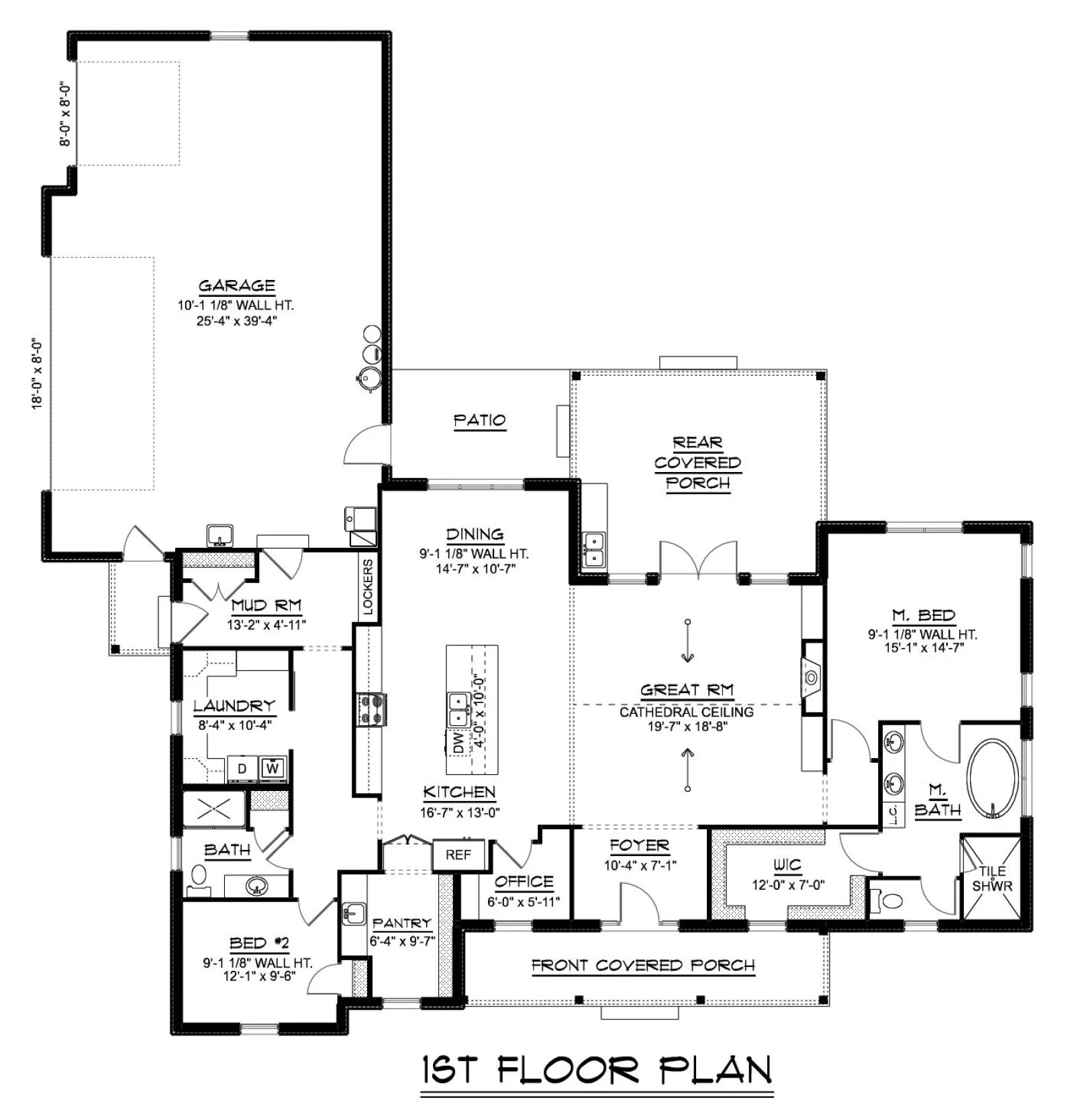 CHD-25113 Cottage House Plan – Main Floor Plan