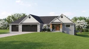 CHD-25117 Country House Plan – Front Elevation