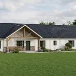 CHD-25132 Barndominium House Plan – Front Elevation