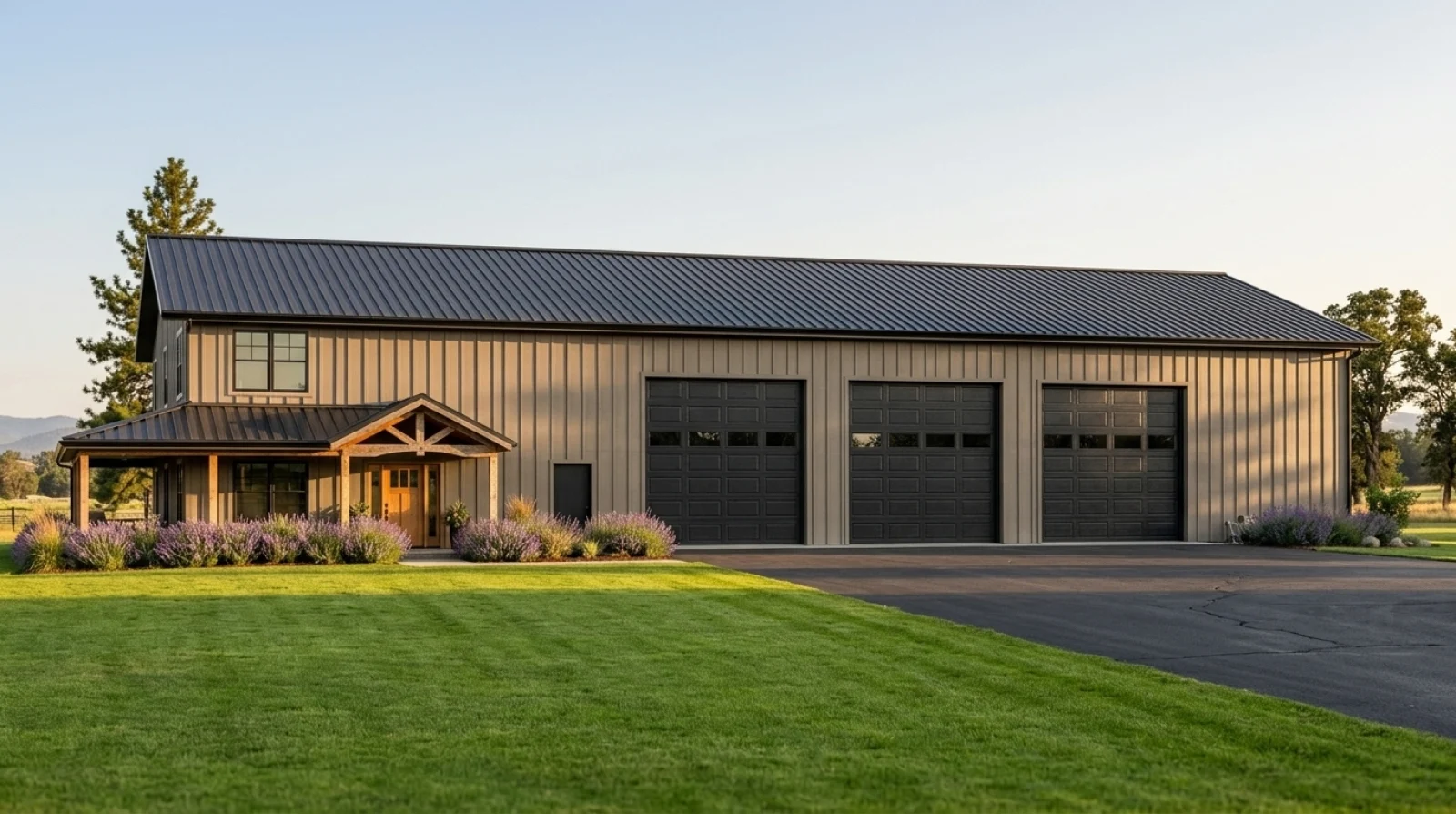 CHD-25136 Barndominium House Plan – Front Elevation