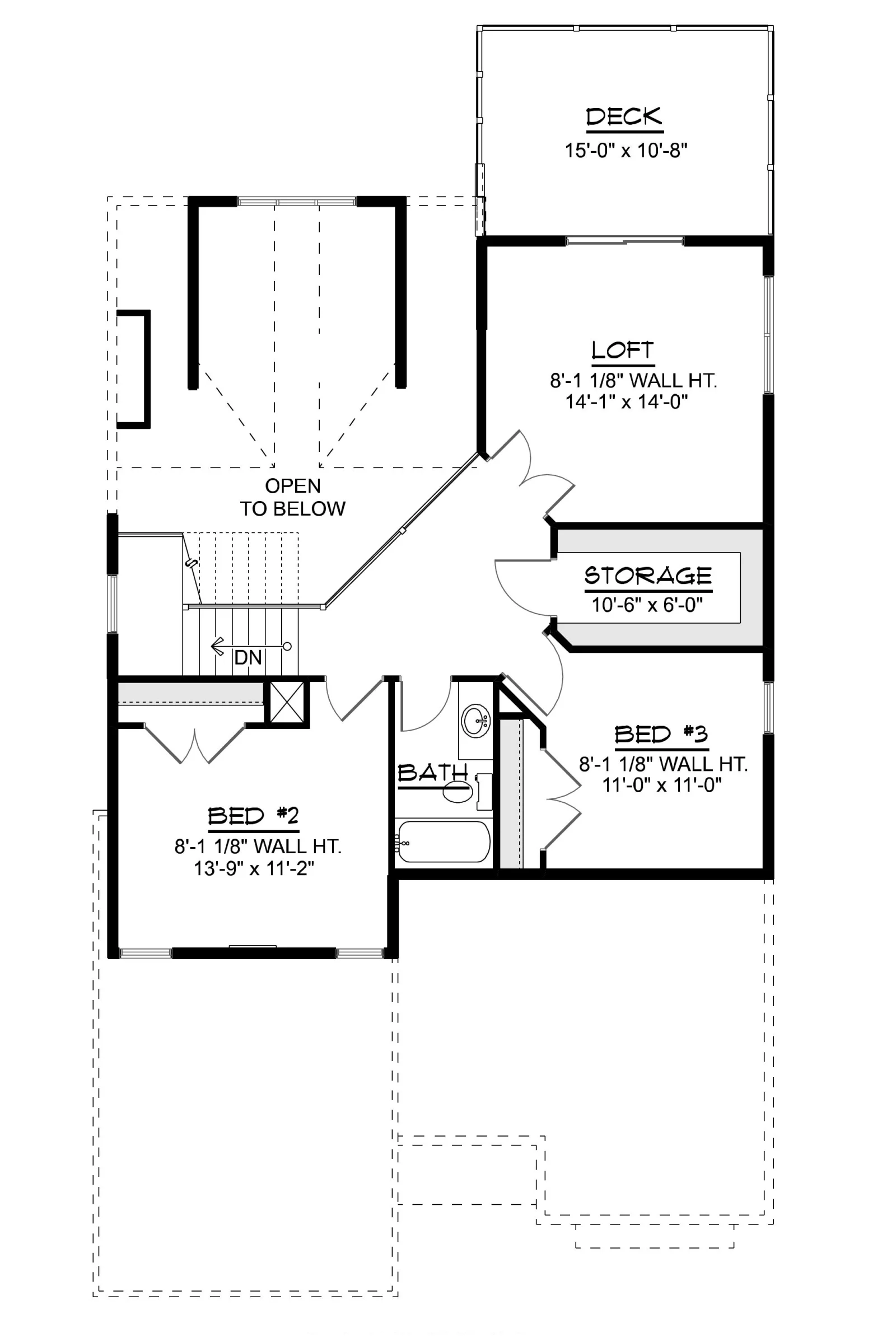 CHD-25139 Beach House Plan – Second Floor Plan