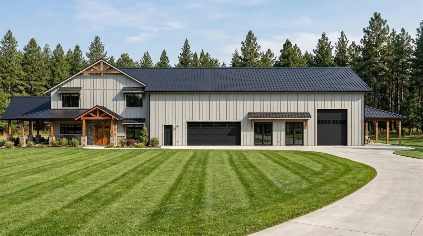 CHD-25140 Barndominium House Plan – Front Elevation