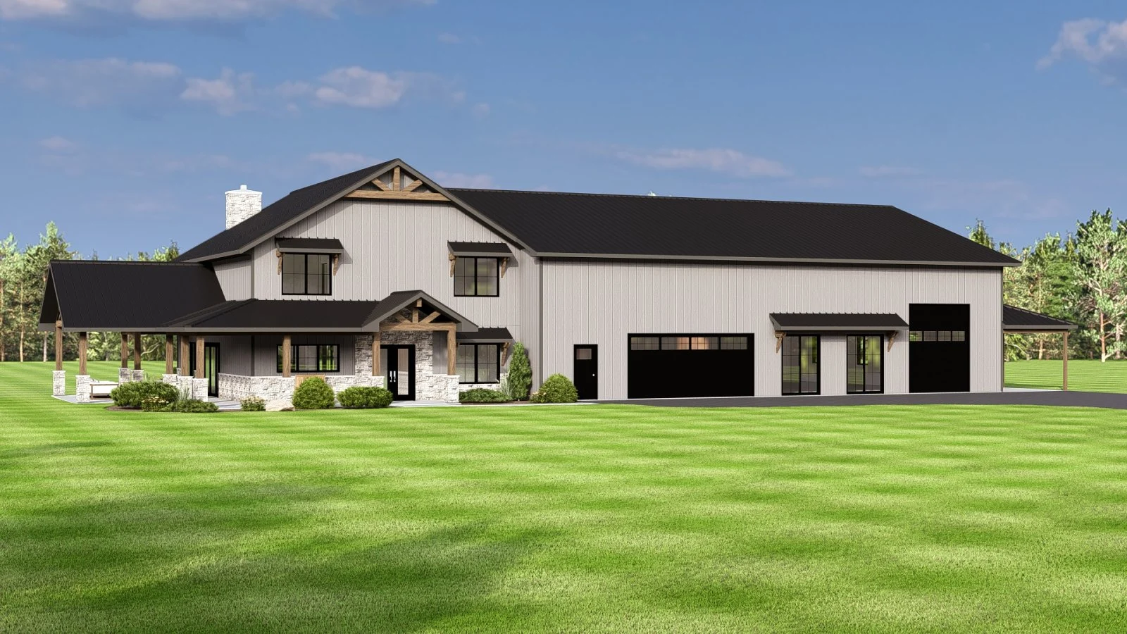 CHD-25140 Barndominium House Plan – Photo 1