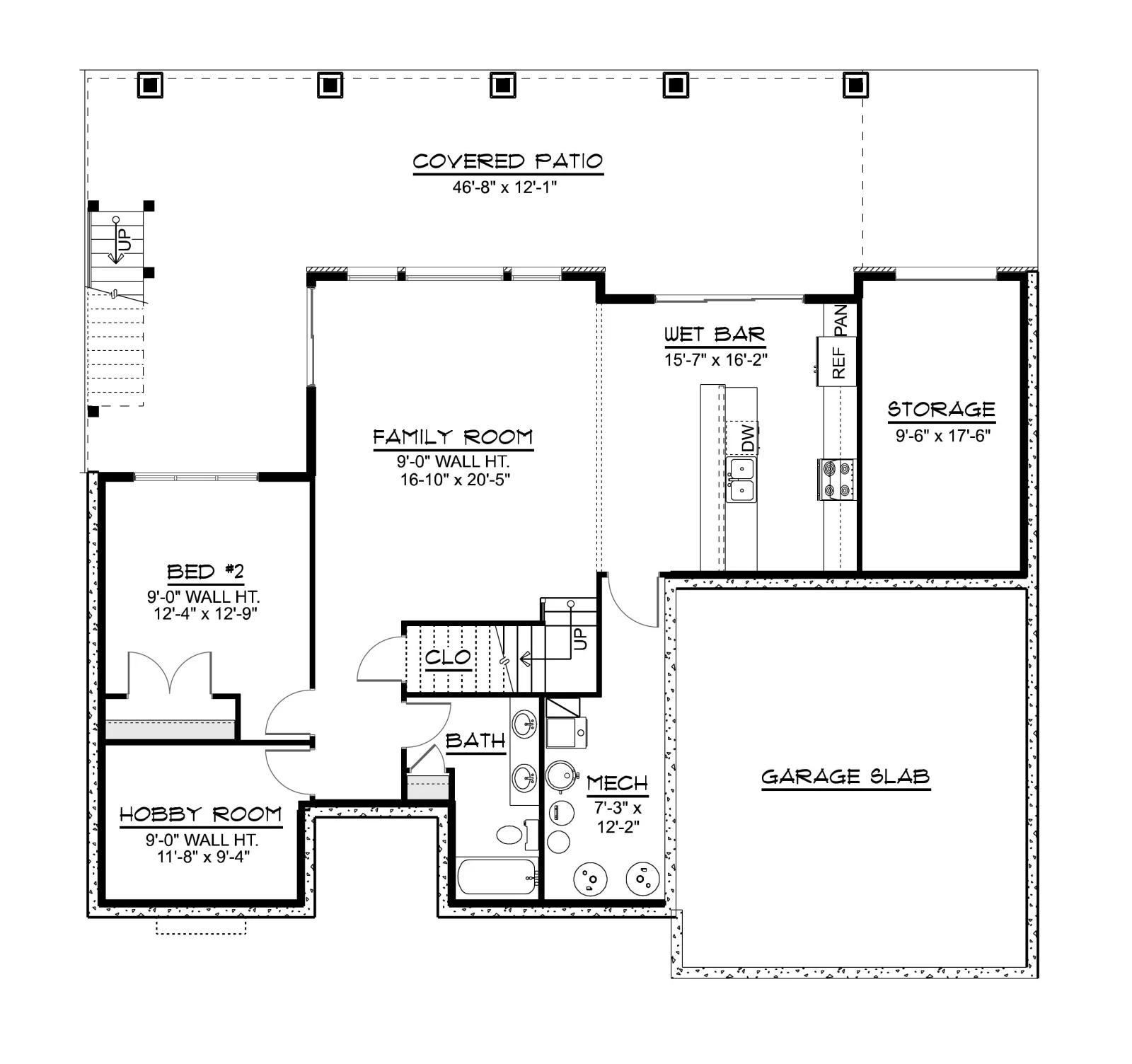 CHD-25146 Beach House Plan – Basement Floor Plan