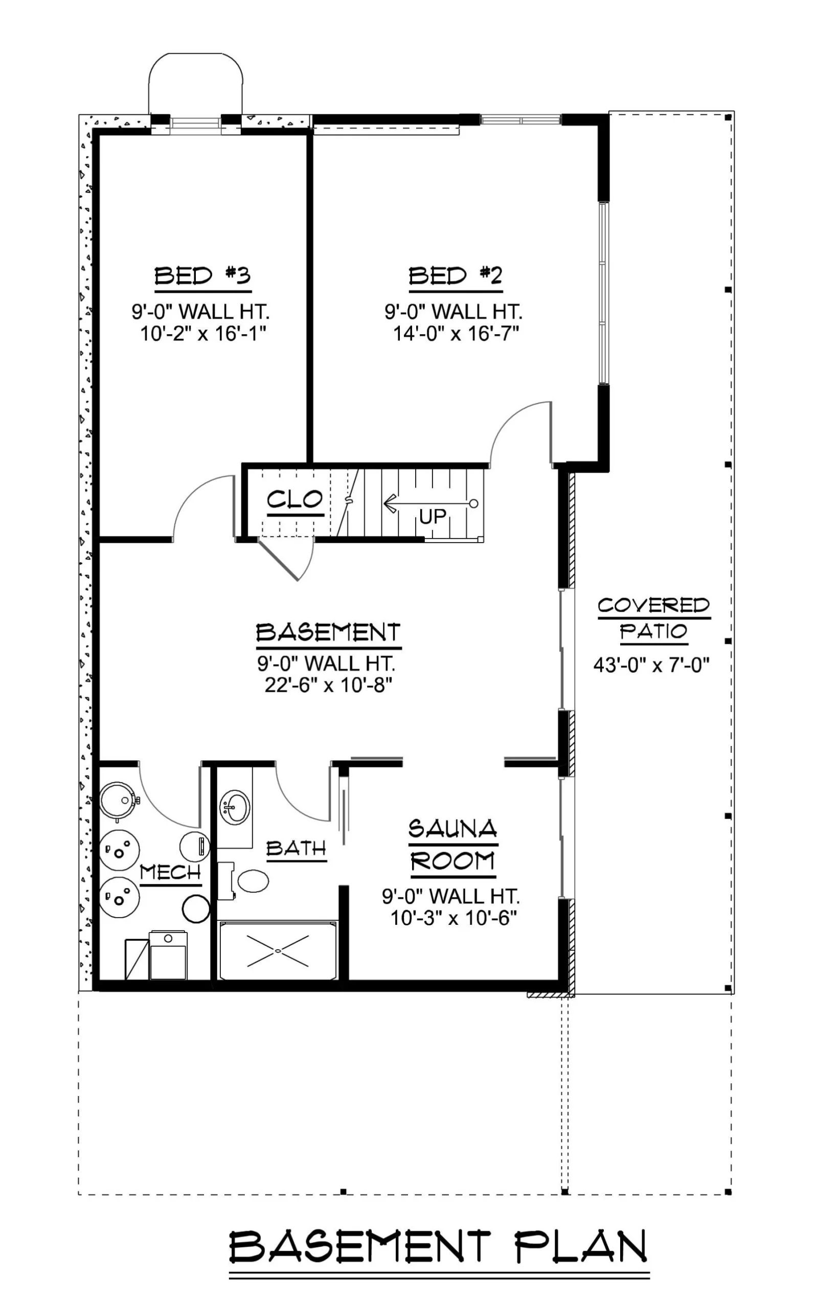CHD-25147 Beach House Plan – Basement Floor Plan