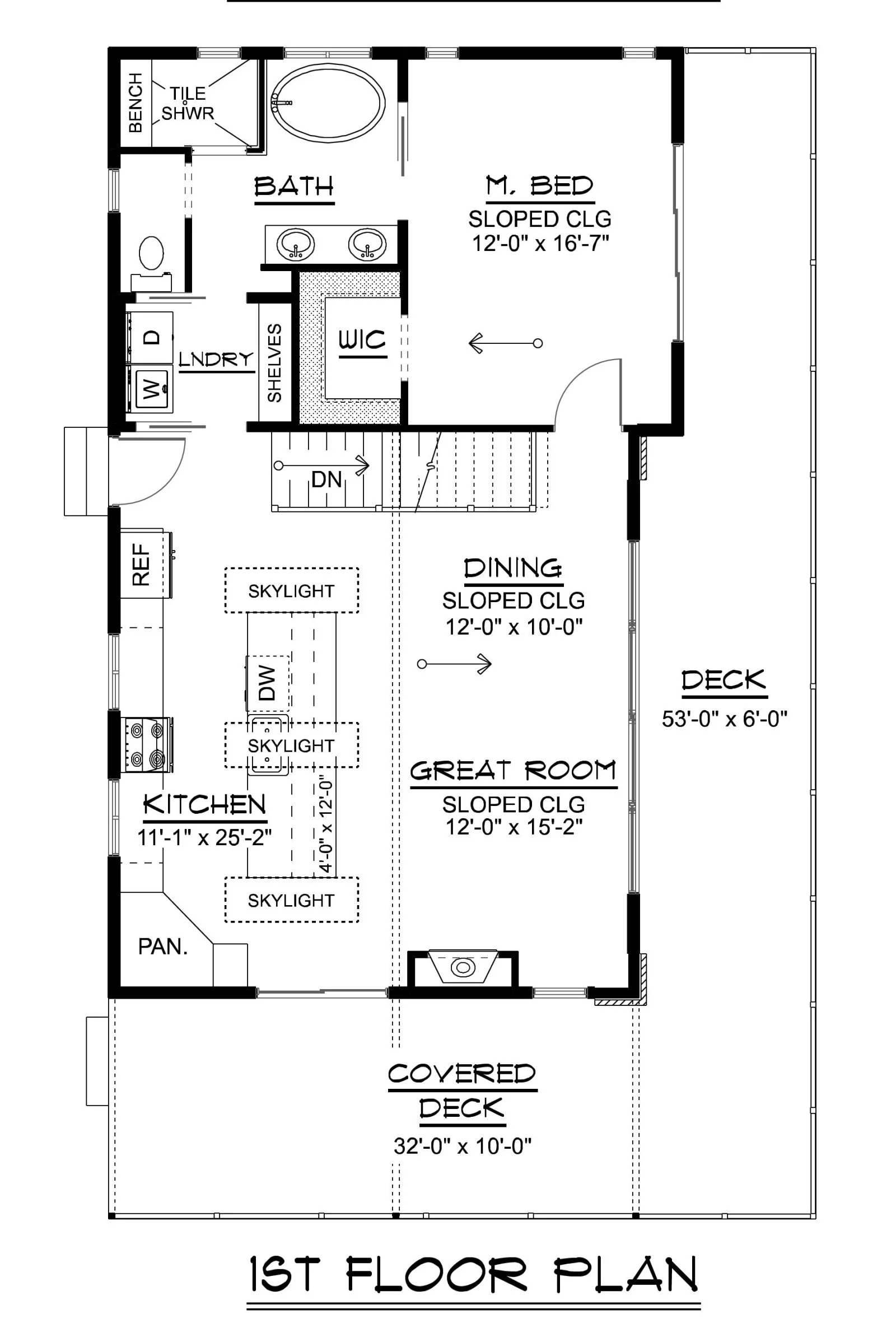 CHD-25147 Beach House Plan – Main Floor Plan