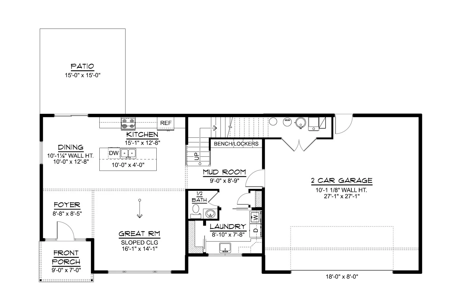 CHD-25170 Beach House Plan – First Floor Plan