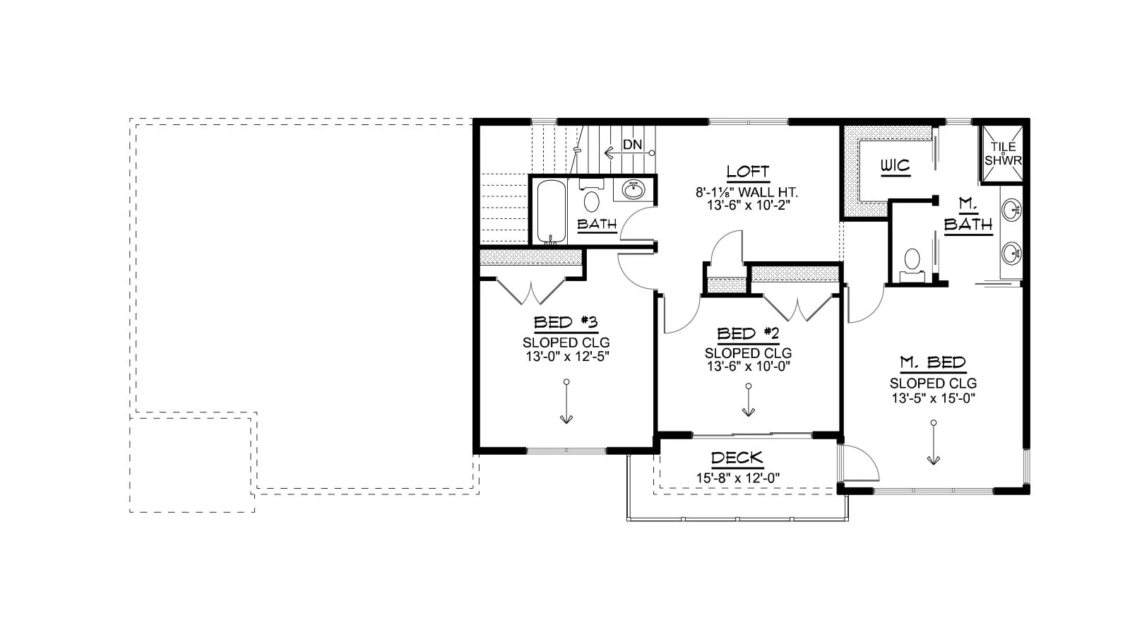 CHD-25170 Beach House Plan – Second Floor Plan