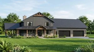 CHD-25172 Barndominium House Plan – Front Elevation