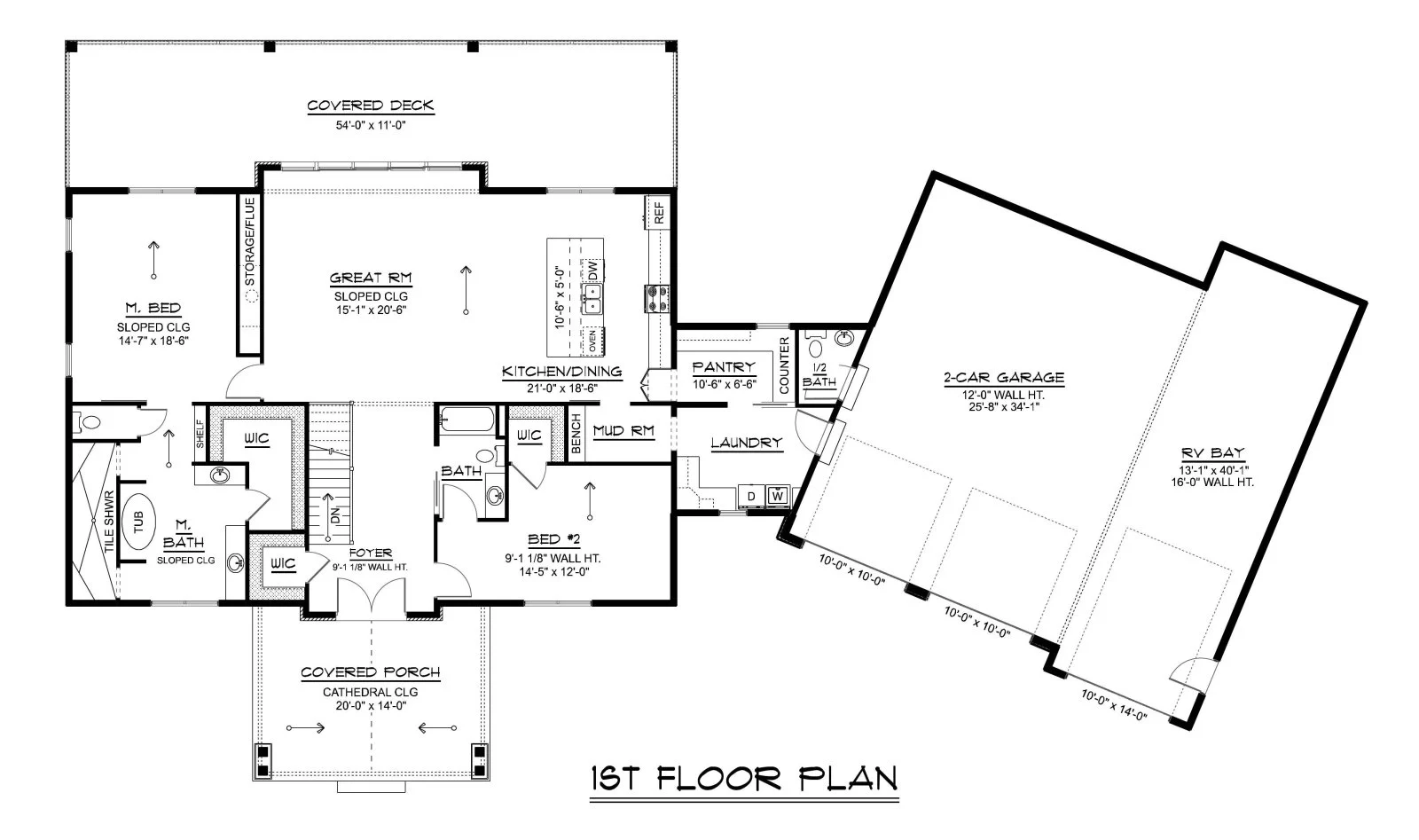CHD-25181 Contemporary House Plan – Main Floor Plan