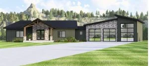 CHD-25181 Contemporary House Plan – Front Elevation