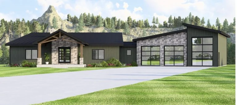 CHD-25181 Contemporary House Plan – Front Elevation