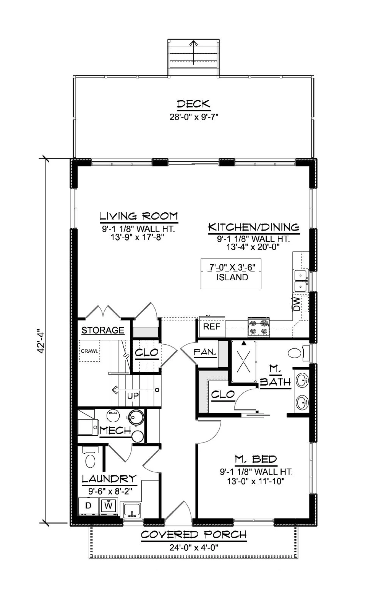 CHD-25191 Beach House Plan – First Floor Plan
