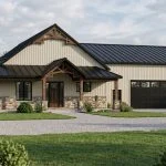 CHD-25196 Barndominium House Plan – Front Elevation