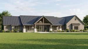 CHD-25203 Contemporary House Plan – Front Elevation