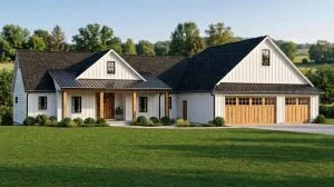 CHD-25206 Contemporary House Plan – Front Elevation