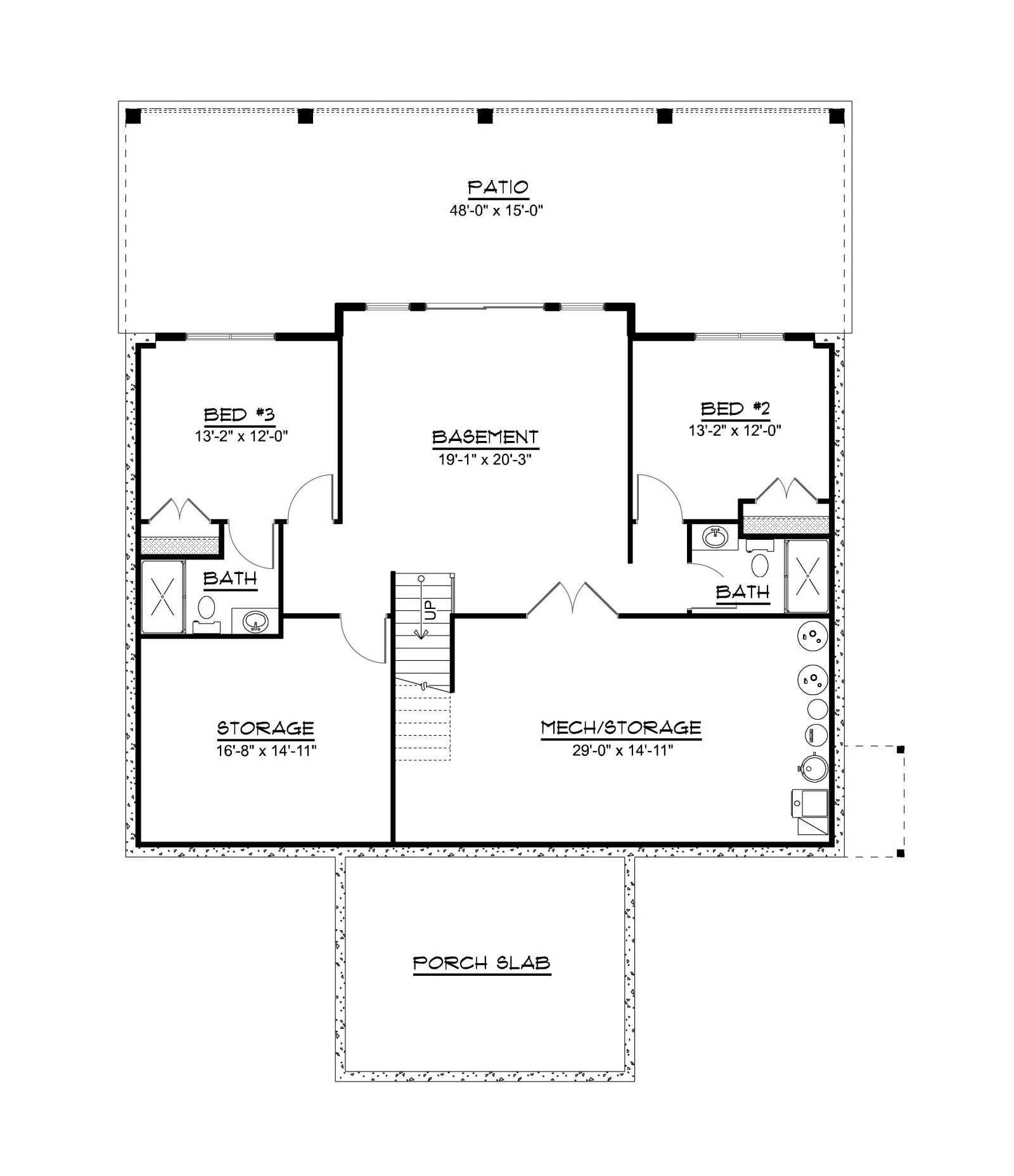 CHD-25217 Beach House Plan – Basement Floor Plan